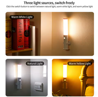 Lampe murale magnétique rechargeable à détecteur de mouvement, 3 températures de couleur, allumage/extinction automatique, applique LED IP20 intérieure, batterie 1200 mAh, autonomie 8h