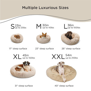 Donut Shaped Dog <b>Bed</b> Round Faux Fur Pet <b>Bed</b> <b>Pad</b> For Small Dogs Hand Washable Solid Color - Product Image 3