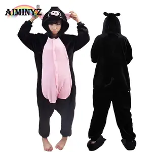 AIMINYZ批发2023新款秋冬成人连体睡衣派对服装儿童卡通可爱睡衣黑猪