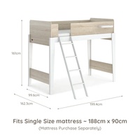 Mobilier de maison pour enfants fonctionnel converti en lit surveillé pleine grandeur en bois Loft superposé avec escalier B2B Boori