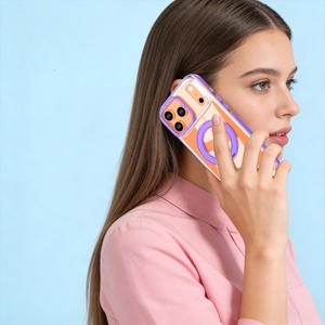Funda Magnética Transparente de Alta Calidad para iPhone 17 12 13 Pro Max 14 15 16 Plus Air con 360 °   Funda Protectora con Soporte de Anillo Metálico - Product Image 6