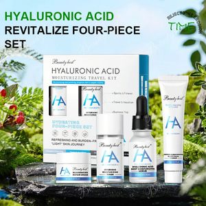 Hot Face Skin Care Moisturizing Hydrating Hyaluronic Acid Travel Kit 4PCS Skin Care Set Cleanser Serum Tonner Repair Cream - Product Image 3