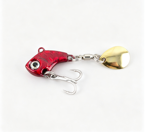 Leurre VIB métallique 8g 2.5cm avec lame rotative et hameçon triple, boîte de 5 pièces, appât dur bionique pour la pêche en eau douce et salée, matériel de pêche en gros - Product Image 1