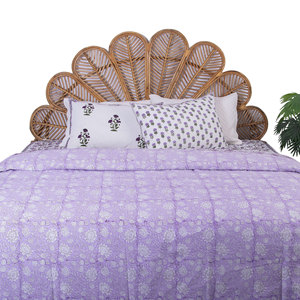 Meilleure qualité main bloc imprimé coton Dohar lit Double nouvelle Collection à la main jaune Floral polaire jette Raschel couverture - Product Image 1