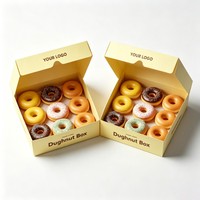 Boîte en carton personnalisée, entièrement imprimée en couleur, avec pelliculage mat, en matériaux recyclés, pour la vente à emporter, pour boulangerie, desserts, beignets, sushis