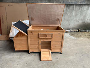 XPT023 Backyard için doğal renk ahşap evcil hayvan kafesi tavuk kümesi kümes hayvanları güvercinler veya küçük hayvanlar için çalıştırın - Product Image 3