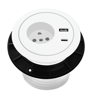 Prise de courant électrique encastrable USB de type danois pour table et canapé, rallonge de prise électrique