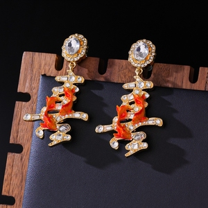 Nuevos Pendientes de Estilo Chino Retro con el Carácter <span class=keywords><strong>Xi</strong></span>, Elegantes y a la Moda, Pendientes de Pescado Dorado Vintage - Product Image 1