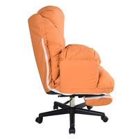 Fauteuil de bureau inclinable en cuir PU, confortable et grand, style nordique, avec repose-pieds, pour salon