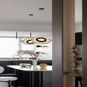Marble <b>Chandelier</b> Oval 510mm Led <b>Lights</b> Black Body Mounted Pendant <b>Light</b> For Restaurant Bar Hotel Club Store - Product Image 4
