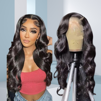 Wig depan renda gelombang tubuh 13x4 Wig rambut manusia ketebalan 180% 16-30 inci Wig Frontal renda transparan Wig rambut manusia untuk WANITA HITAM