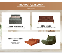 Sofá Cama Plegable Moderno de 83 Pulgadas, 2 en 1, Convertible, Respaldo Reclinable Ajustable, Tela para Espacios Pequeños