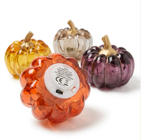 Ornement de citrouille en PS coloré 8,5x8cm, translucide, décoration de récolte d'automne, centre de table pour Halloween et Thanksgiving, pour la maison