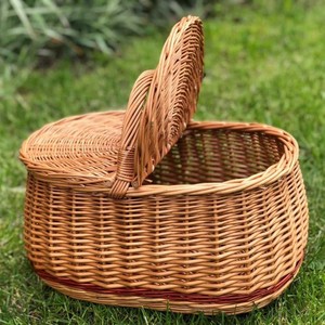 Cesta de Picnic de Mimbre de Sauce Sostenible, Cesta Tejida Clásica para Almacenamiento de Alimentos, Actividades de Ocio al Aire Libre - Product Image 4