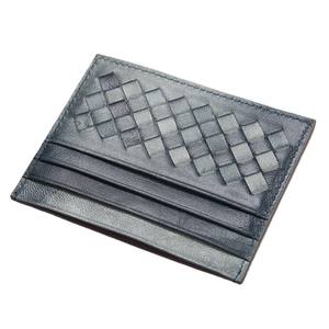 <span class=keywords><strong>Portefeuille</strong></span> fin de luxe pour femme en cuir véritable, porte-cartes en peau d'agneau tressée, porte-cartes de mode pour femme - Product Image 6