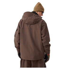 Chaqueta <span class=keywords><strong>Anorak</strong></span> para Hombre con Capucha, <span class=keywords><strong>Impermeable</strong></span>, Cortavientos, Transpirable, Tallas Grandes, Color Café, Estilo Techwear, Media Cremallera, Costuras Selladas, Aislada, 100% Nailon - Product Image 1