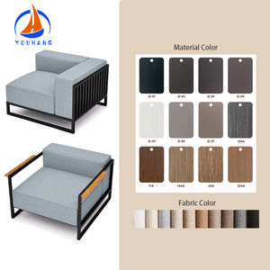 Juego de Patio de lujo Juego de muebles de exterior 2024 Colección de 9 asientos Madera mixta de aluminio de China para patio al aire libre - Product Image 3