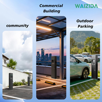 Cargador de Vehículos Eléctricos de 44kW con Doble Conector, Poste de Carga Montado en Pedestal para Estacionamientos Comerciales