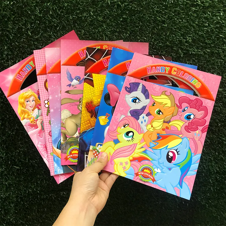 custom printing kids drawing activity colored libros manga coloring book with stickers