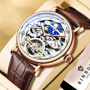 Reloj de Metal Luminoso Automático con Tourbillon Mecánico Hueco para Hombre, Diseño Avanzado de Negocios, Tendencia 2026, Resistente al Agua 3ATM - Product Image 1