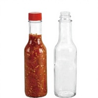 Botol Saus Pedas & Selai Kaca Bening Berkualitas Tinggi 3oz/150ml & 5oz dengan Tutup Sekrup Merah Berlapis Sablon untuk Kue Cokelat Gula