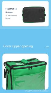 Bolsa Térmica Aislante Verde para Picnic, 36x25x33cm, Portátil, para Alimentos, Uso en Exteriores, Venta al Por Mayor - Product Image 5