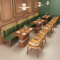 Meubles de restaurant modernes nordiques, table et chaises pour hôtel, café, restaurant, banquettes en bois massif, canapés pour la restauration