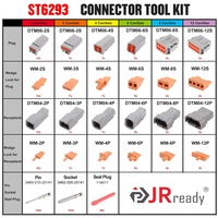 Kit de Conectores Deutsch DTM JRready ST6293 de 2, 3, 4, 6, 8 y 12 Pines con Contactos Sólidos de Tamaño 20, Cable de Crimpado Calibre 16-22AWG, 7.5A