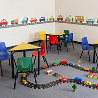 Meubles d'école maternelle modernes, design éducatif, tables et chaises pour enfants, utilisation en extérieur et à domicile