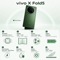 Smartphone pliable haut de gamme vivo X Fold5, écran AMOLED 8,03 pouces, Android, 5G, neuf et original.