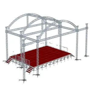 고품질 휴대용 야외 알루미늄 콘서트 무대 조명 상자 지붕 트러스