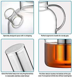 <span class=keywords><strong>Théière</strong></span> en verre 1500 ml, compatible avec les plaques de cuisson, bouilloire à thé avec infuseur, carafe en verre borosilicate, <span class=keywords><strong>théière</strong></span> <span class=keywords><strong>transparente</strong></span> pour thé en feuilles - Product Image 4