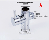 Accessoires de salle de bain en cuivre complet Distributeur d'eau Vanne de dérivation à trois voies à ouverture rapide Vanne de transfert de robinet Accessoires de douche