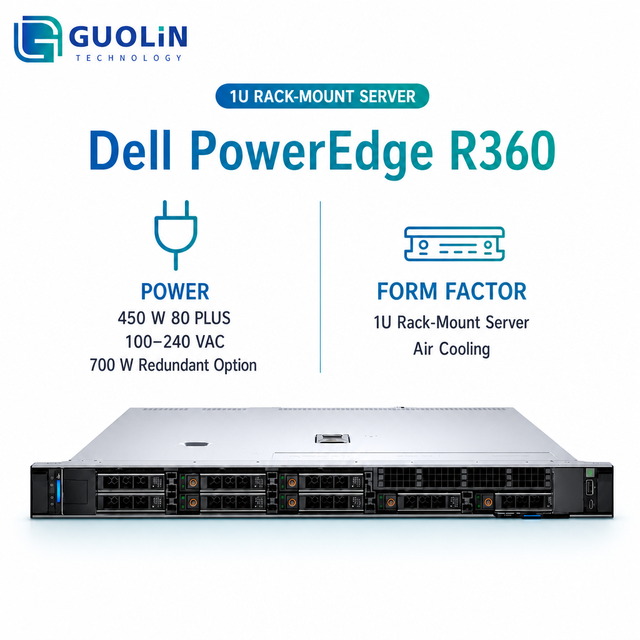Medium Business Hardware Solution with Intel Xeon E-2400 Series CPU Original Dell PowerEdge R360 1U Rack Server
