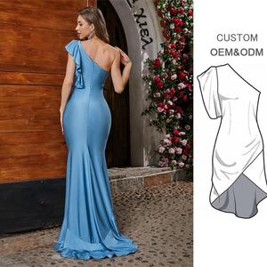 Robe à volants asymétriques, style décontracté, design personnalisé, nouvelle collection 2024 - Product Image 1