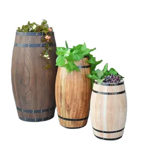 Großhandel Garten ein halb fässer-Dekoration eiche barrel wein barrel vintage weinkeller für hochzeit garten weingut dekoration display
