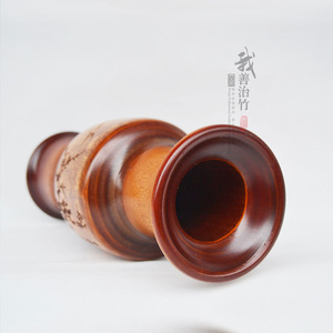 Bamboo Vase Round Handmade Asian Zen Style Home Decor For Chinese New Year Gift - Product Image 5