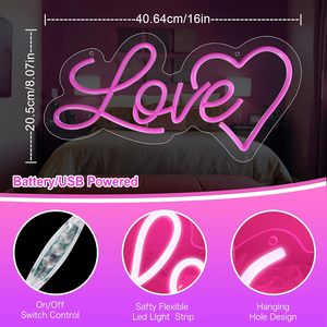 Love Heart Letreros Neon LED dimmable USB powered ambient <b>light</b> store <b>window</b> decoration <b>light</b> street indicator <b>light</b> Customized - Product Image 2