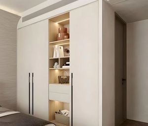 Fabricant de meubles sur mesure Meubles de chambre à coucher Armoire moderne modulaire en bois Design Garde-robe de chambre Style minimaliste - Product Image 1