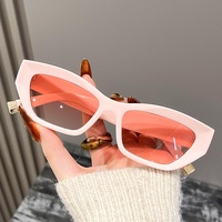 Lunettes de soleil œil de chat roses UV400, nouvelle collection 2026, monture de protection solaire unisexe, lunettes haut de gamme amincissantes pour le visage