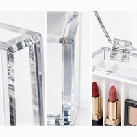 Boîte de présentation en acrylique Calic pour maquillage, avec couvercle à charnière transparent, vitrine de comptoir pour la vente au détail de produits de beauté, taille personnalisée, OEM, vente en gros