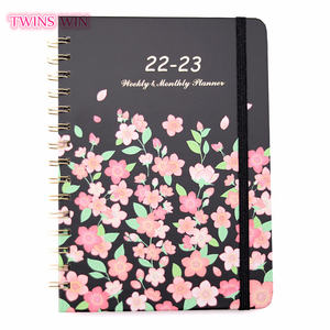Cuaderno de <span class=keywords><strong>agenda</strong></span> de alta calidad, cuaderno con hojas de flores, para año diario, A5, varios patrones, cuaderno en espiral, 010A, 2023 - Product Image 4