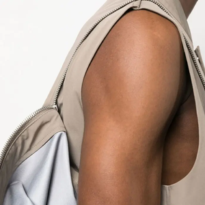 <span class=keywords><strong>Camicia</strong></span> Estiva Personalizzata con Zip, Spalle Staccabili, in Misto Cotone, OEM, Manica Corta in Nylon Intrecciato per Uomo - Product Image 3