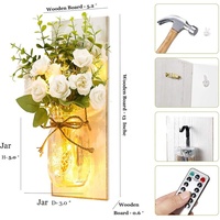 Luminaires suspendus en forme de pot avec télécommande, design féerique et romantique, lampe murale à LED avec fleurs, luminaire décoratif d'intérieur, idéal pour un jardin, 2 pièces par lot