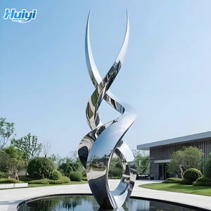 Escultura Moderna de Cinta Espiral Pulida de Acero Inoxidable para Decoración de Jardín Exterior de Gran Tamaño - Product Image 3