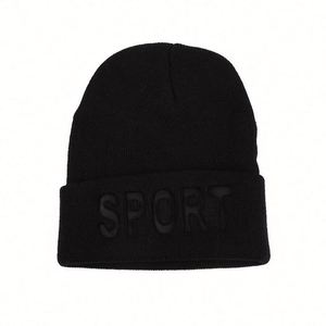 2024 New Winter Trendy Women Men Warm <b>Hat</b> Knitted Beanie <b>Hat</b> With Embossed Sports Logo - Product Image 2