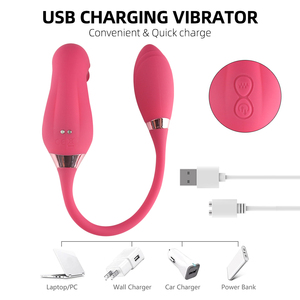 Özel Logo seks oyuncakları gül kırmızı çiçek USB manyetik şarj <span class=keywords><strong>2</strong></span> in 1 gül vibratör çift yan gül oyuncak vibratör - Product Image 2