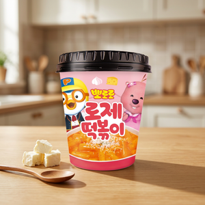 <span class=keywords><strong>Pororo</strong></span> Nongga Fideos Instantáneos Picantes con Queso, Bocadillo de Pastel de Arroz Frito, Sabor a Pollo Cremoso, Estilo <span class=keywords><strong>Coreano</strong></span>, Listo para Comer, 115g, 12 Unidades - Product Image 6