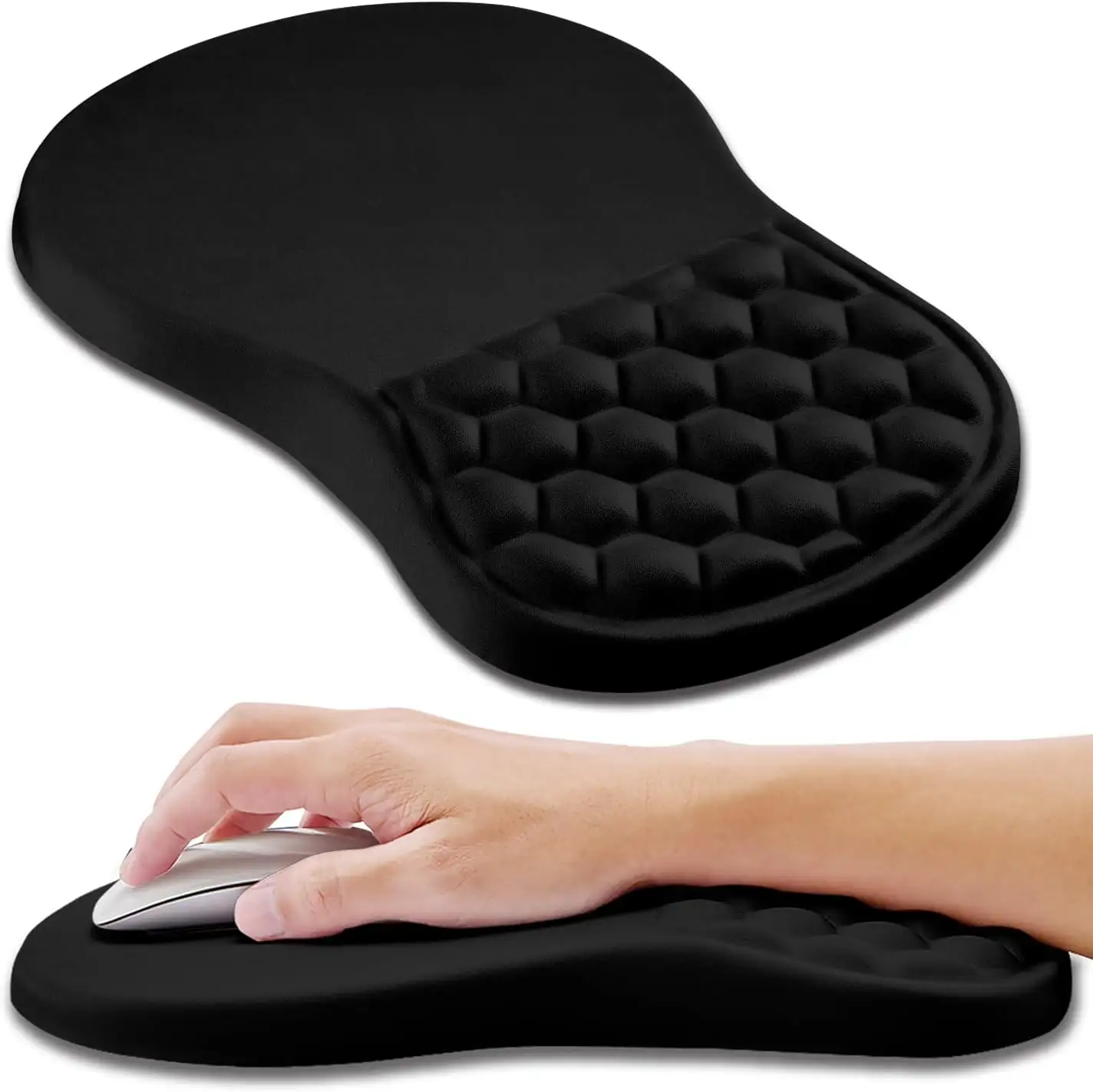 Tapete de mesa de espuma de memória ergonômico para mouse pad de jogos, almofada de gel de pulso para casa/escritório/jogos, aquecida à mão, estoque direto, 2024