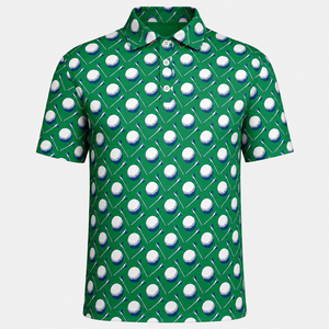Camiseta Polo Personalizada con Estampado de Pelota de Golf y Tee para Hombre, de Secado Rápido, Elástica, OEM, ODM, Fabricante de Ropa de Golf de Marca Privada - Product Image 5